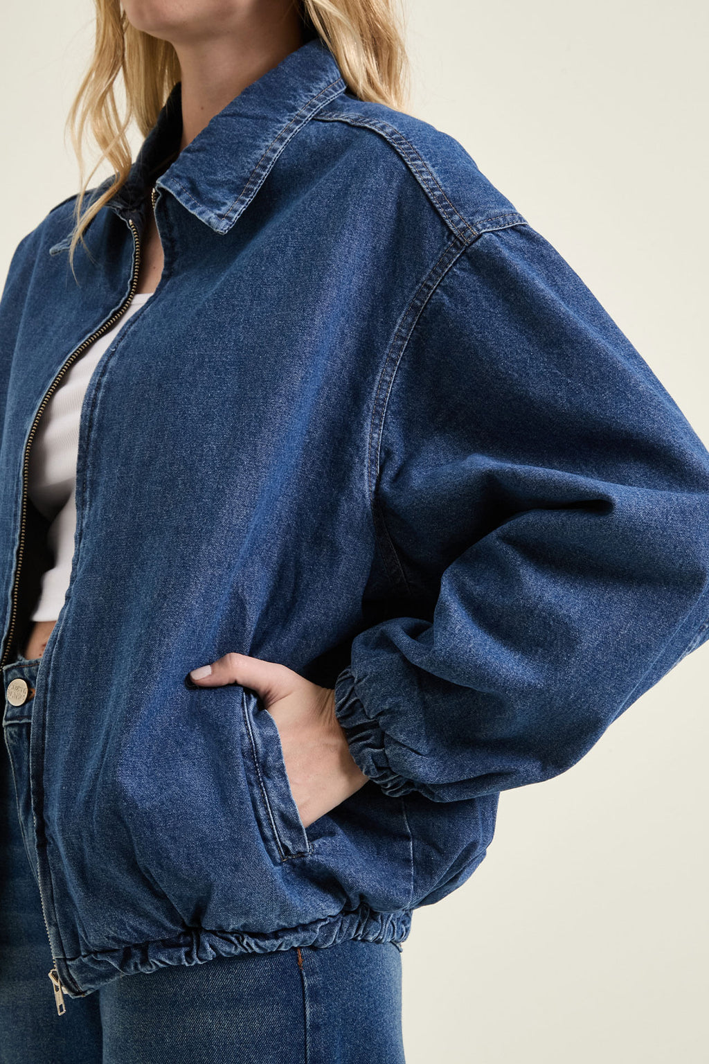 Campera Over Bomb Denim Blue