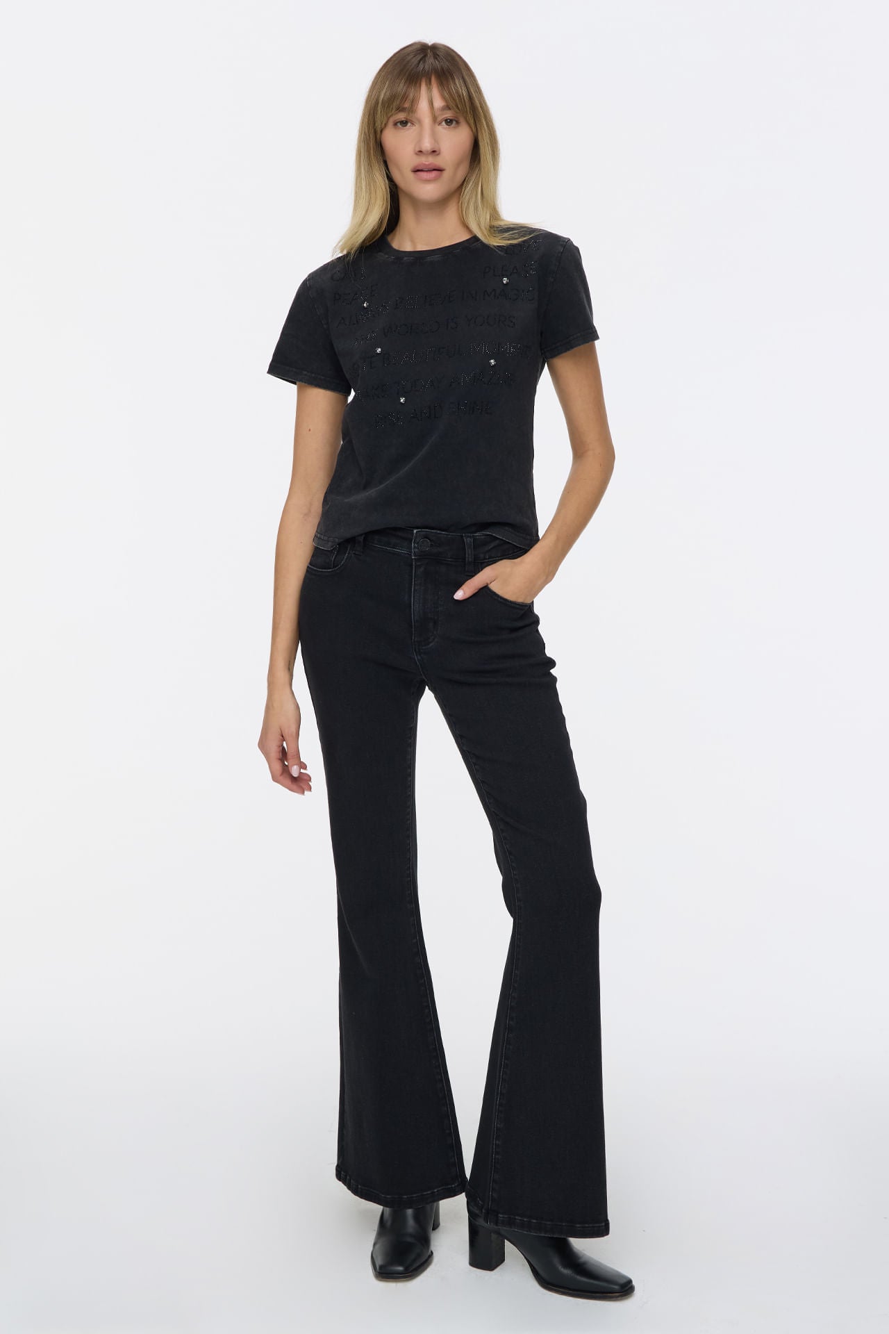 Oxford Flared Black