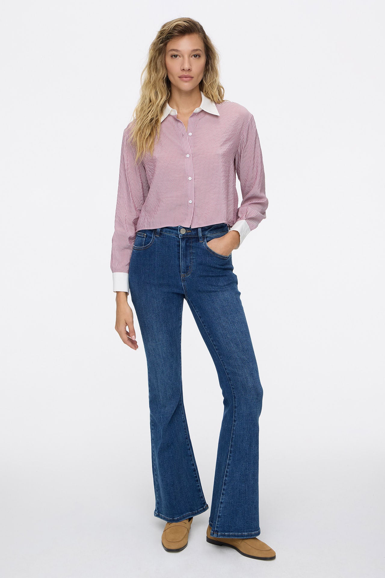 Oxford Flared Dark Blue