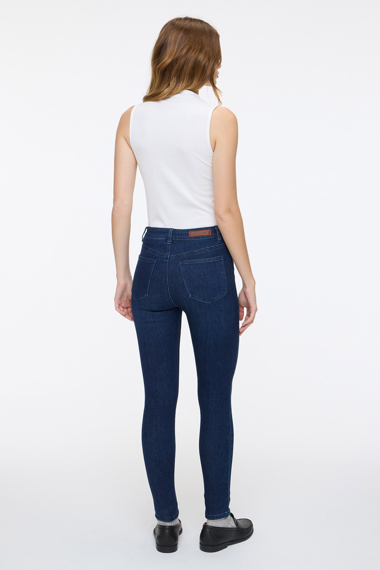 Skinny Mid Rise Raw Blue