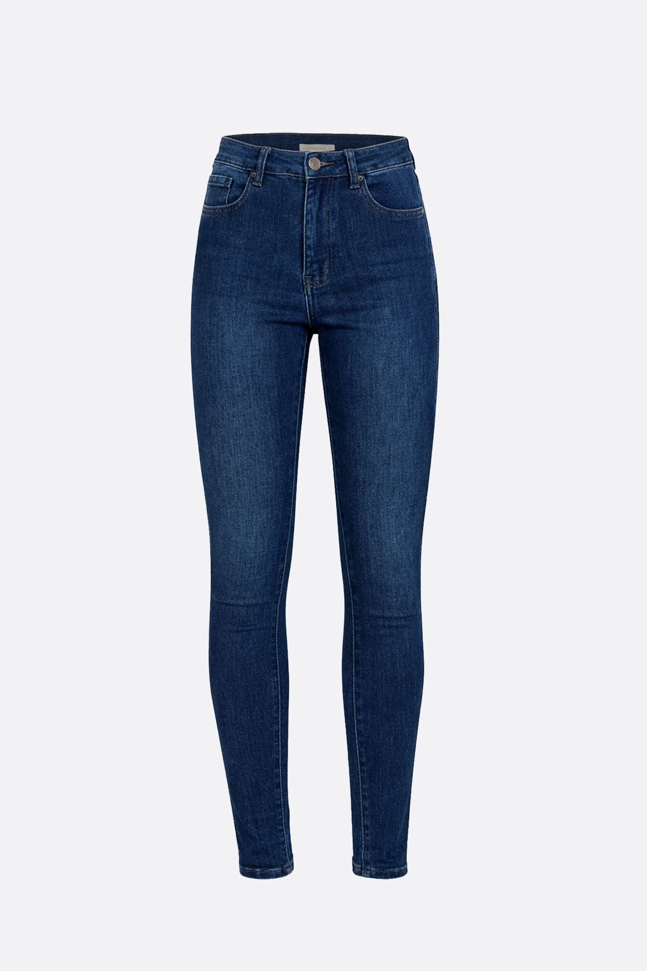 Skinny Mid Rise Raw Blue