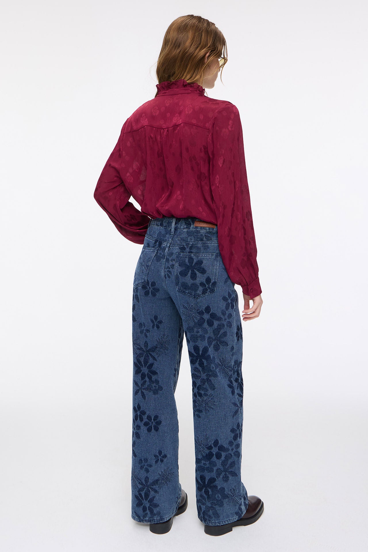 Wide Jacquard Denim Blue