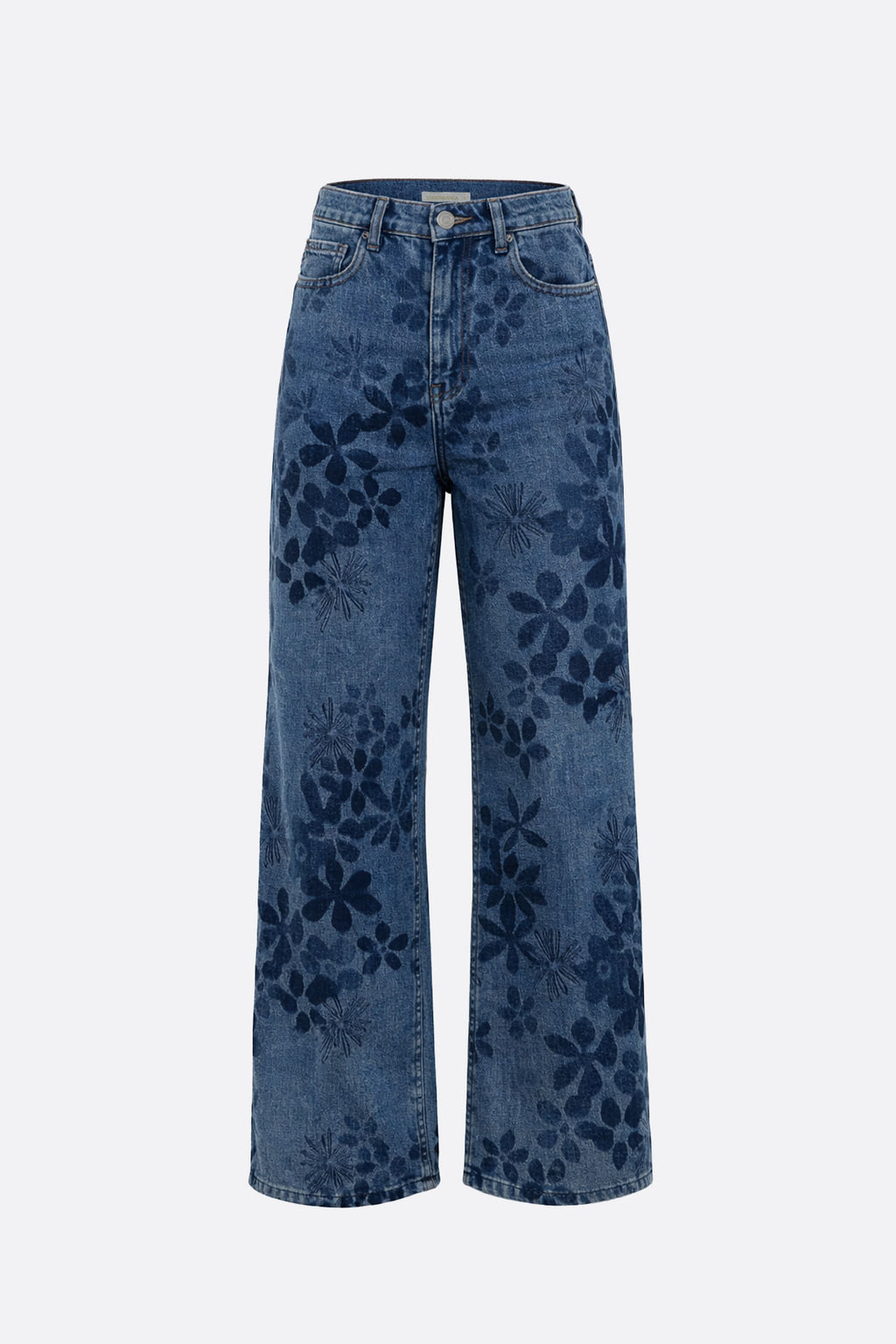 Wide Jacquard Denim Blue