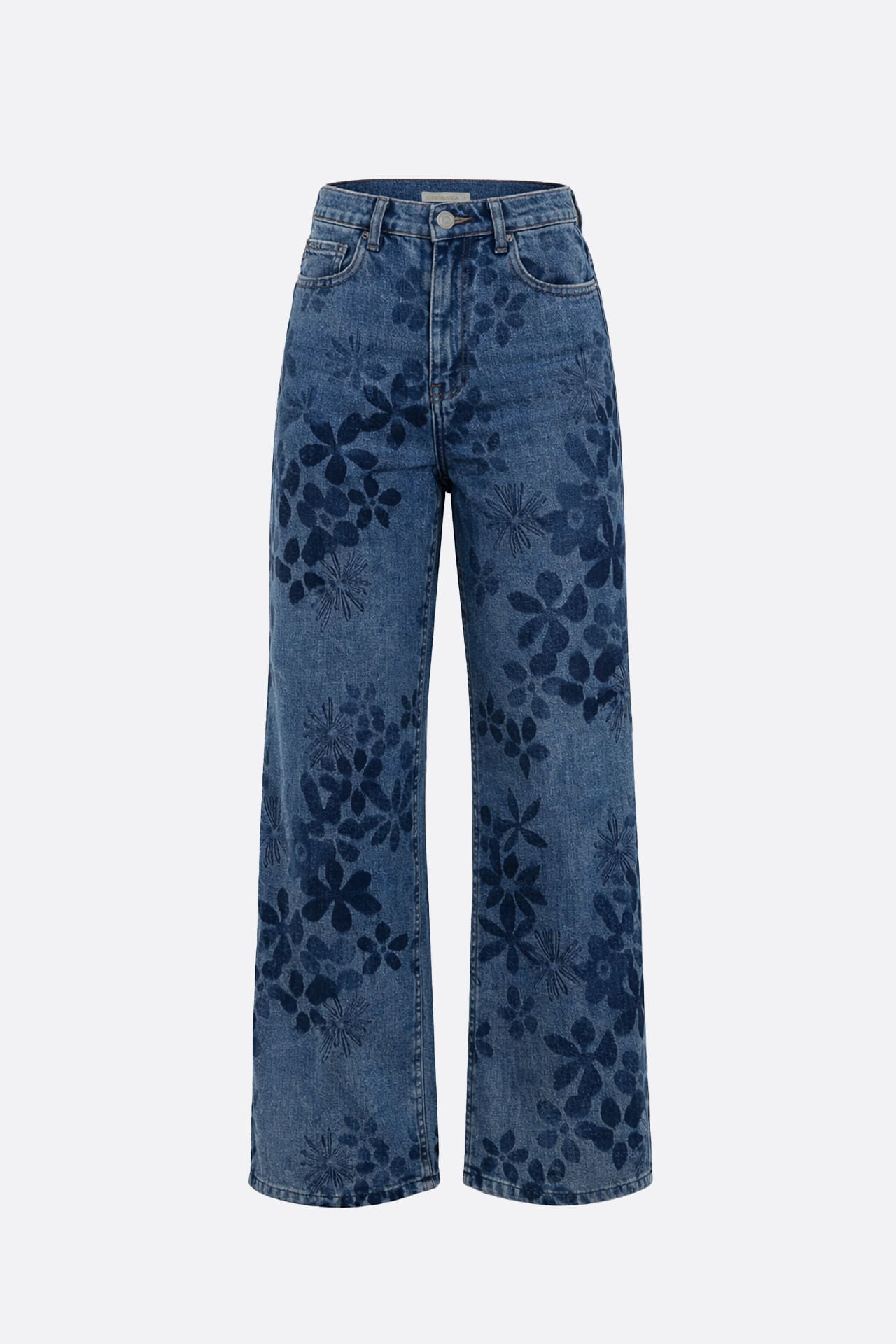 Wide Jacquard Denim Blue