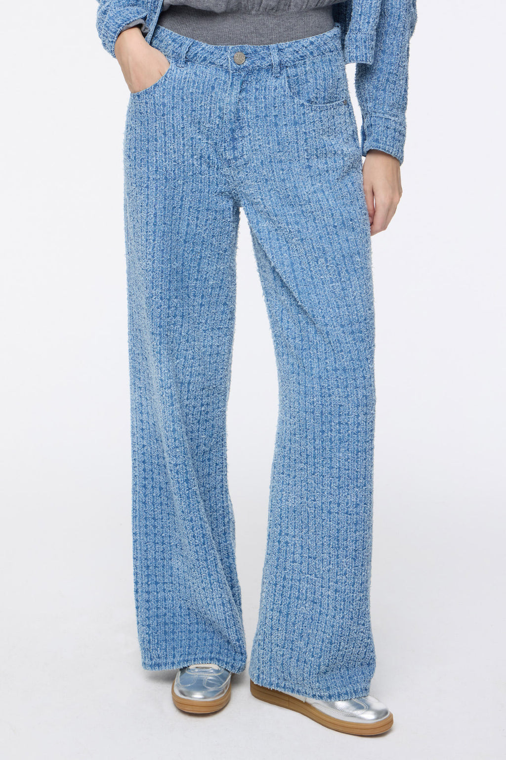 Wide Tweed Denim Blue