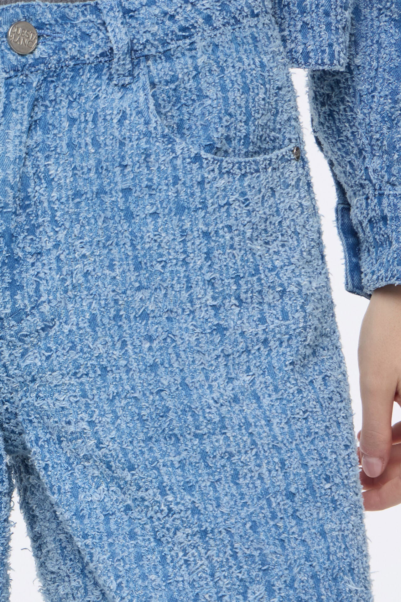 Wide Tweed Denim Blue